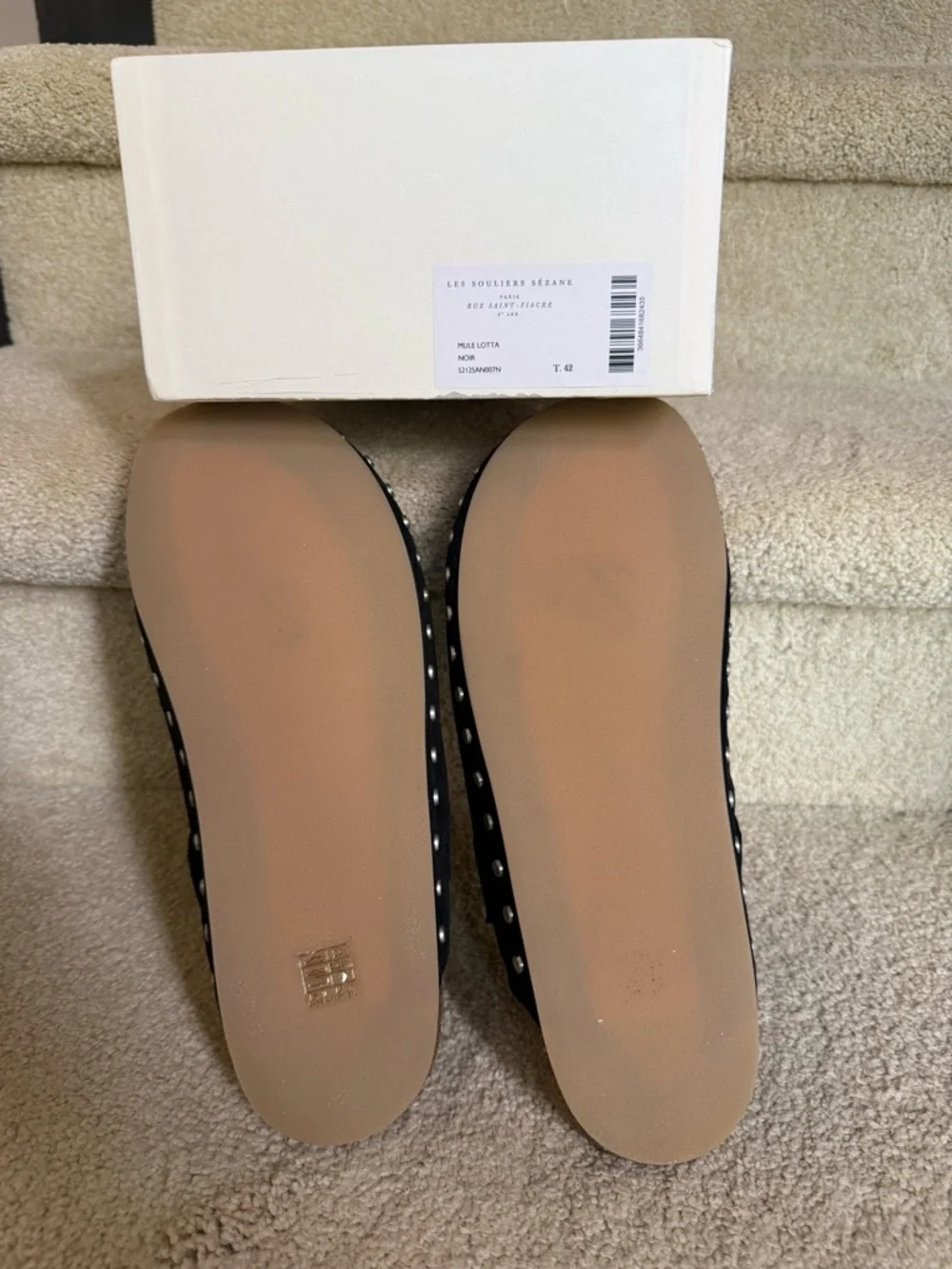 sezane lotta mule size 42 Men's Black Suede Studded Slip-On Clog